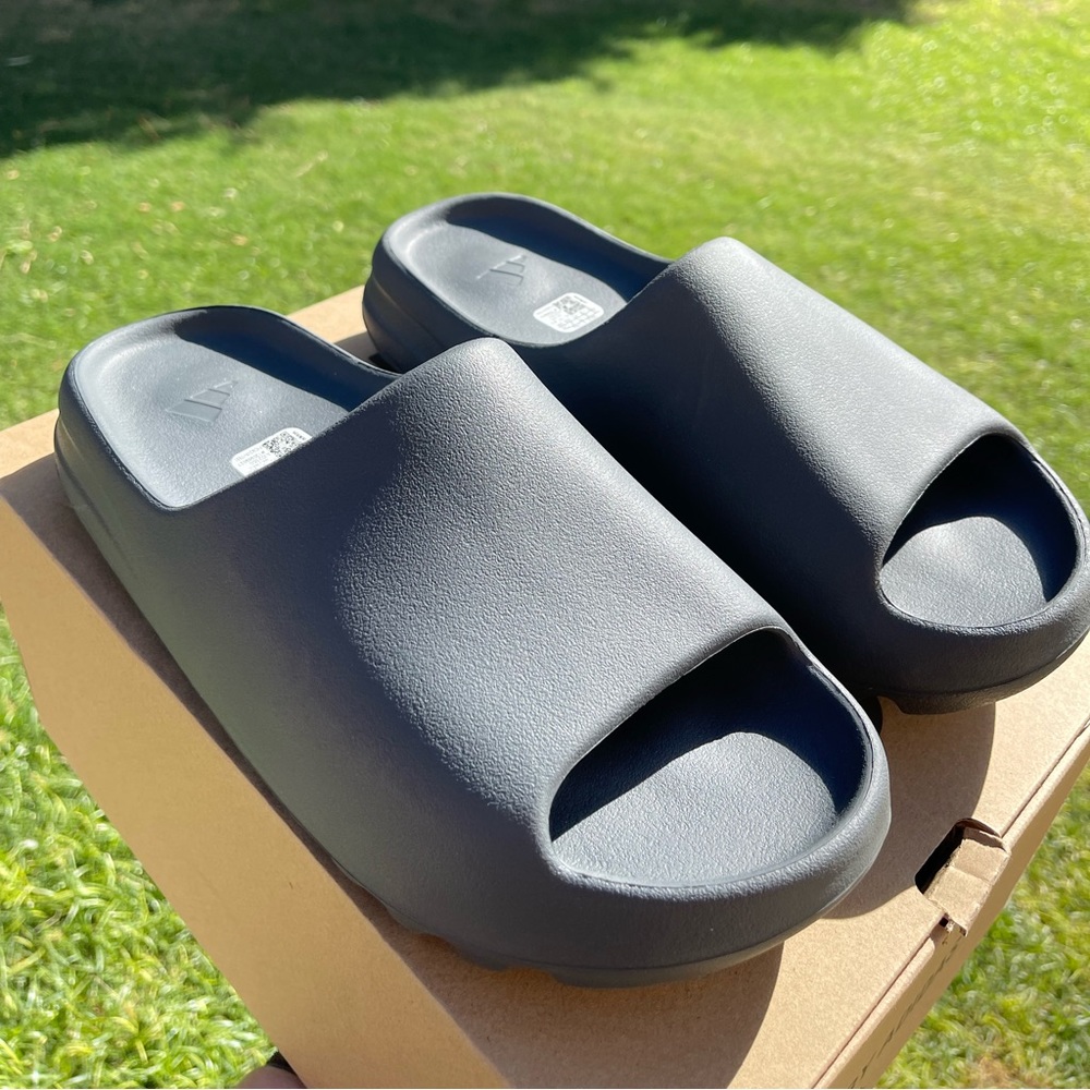 Yeezy slides slate grey size 12 brand new.